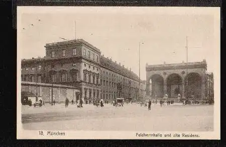 München. Feldherrnhalle und alte Residenz