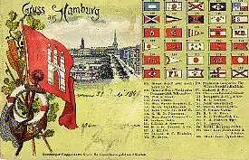 Hamburg. Hamburger Flaggenkarte No. 6