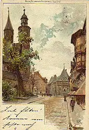 Goslar. Marktstrasse. Litho.