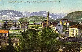 0 Villach. Evang. Kirche, Bürgerschule, und Kunsthandwerk Schule