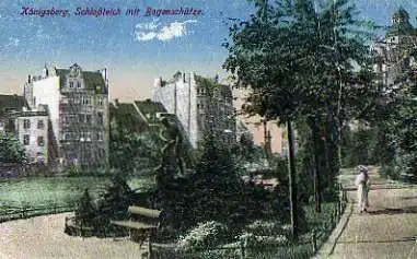 Königsberg. Schlossteich mit Bogenschütze