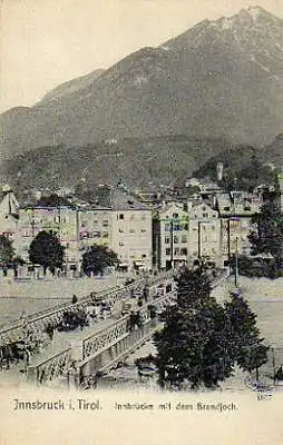 Innsbruck i. Tirol. Innbrücke mit dem Brandjoch