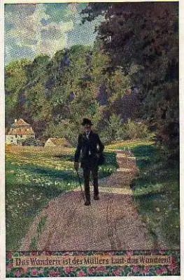 Das Wandern ist das Müllers Luft. Volksliederkarte von Paul Hey N. 58