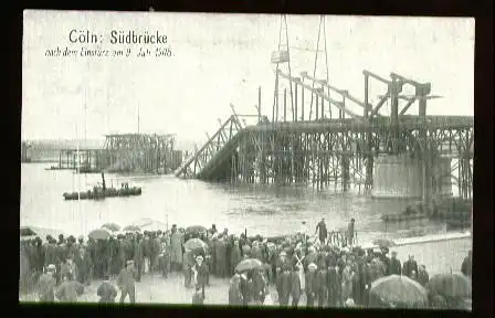 x00082; Cöln: Südbrücke nach dem Einsturz am 9. Juli 1908.