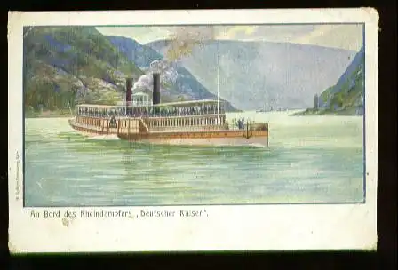 x00087; An Bord des Rheindampfes Deutscher Kaiser.