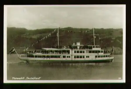 x00097; Motorschiff Deutschland. Rückseite Stempel :14 AUG: 1937.