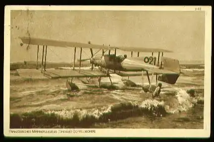 x00154; Französisches Marineflugzeug (Breguet Doppeldecker.