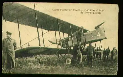 x00156; Abgeschossener Französischer Kampfflieger bei Henin Lietard.