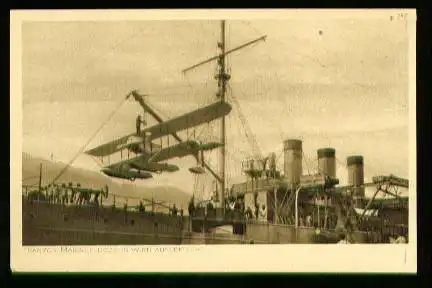 x00185; Französ. Marineflugzeug wird aufgefischt. Krieg 1914/16.