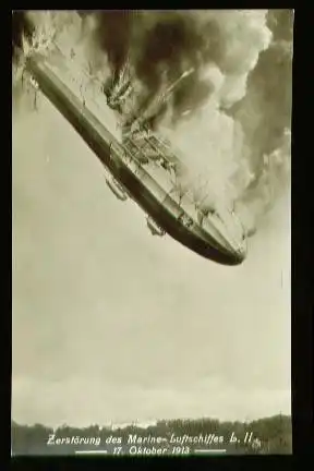 x00215; Zerstörung des Marine Luftschiffes LII 17.Okt.1913.