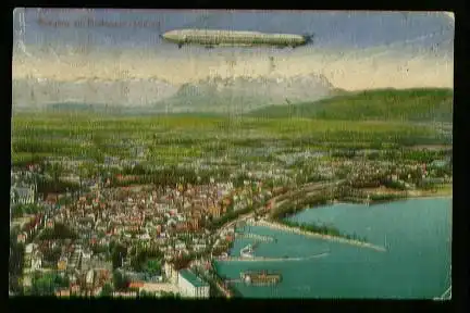 x00248; Zeppelin über Bregenz am Bodensee.