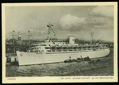 x00302; KdF Schiff Wilhelm Gustloff an der Überseebrücke.