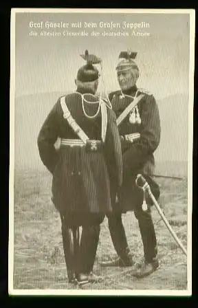 x00451; Graf Häseler mit dem Grafen Zeppelin de ältesten Generäle der deutschen Armee.