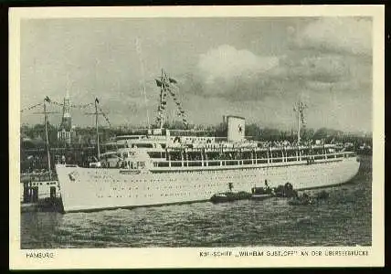 x01026; KdF Schiff Wilhelm Gustloff an der Überseebrücke. Hamburg.