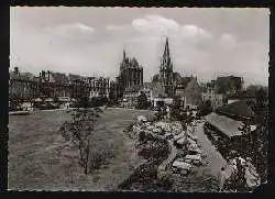 x01330; Bad Aachen, Ellisengarten mit blick auf den Dom.