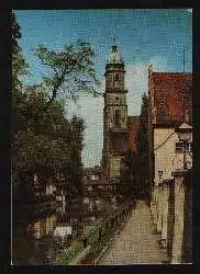 x01595; Amberg Opf. Martinskirche mit Schiffbrücke.).