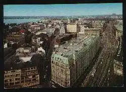 x01676; Hamburg. Blick über die City mit Mönckebergstrasse und Aussenalster.