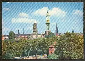 x02125; Hamburg. Michaeliskirche mit Bismarckdenkmal.