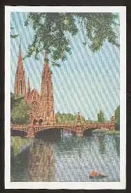 x02272; Strasbourg. Eglise St. Paul avec pont de l´Universite.