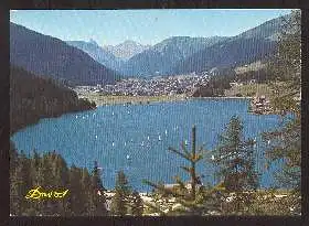 x02327; Davos. Blick vom Höhwald über den Davosersee gegen Tinzenhorn und Piz Mitgel.