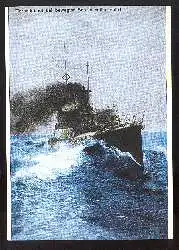 x02983; Torpedoboot bei bewegter See in voller Fahrt. Reprint.