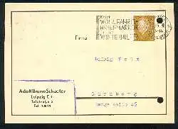 x03387; Firmenkarte. Adolf Bruno Schaefer. Leipzig.