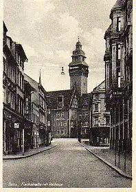 x03479; Zeitz. Fischsstraße mit Rathaus.