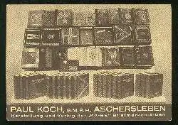 x03654; Aschersleben. Paul Koch. Herstellung und Verlag der KABE Briefmarken Alben.