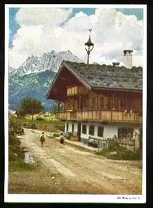 x03912; St. Johann, Almdorf (Tirol Voralberg). Am Wilden Kaiser.