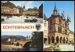 x05534; Echternach.Place du Marche, Denzelt, Vue pittoresque avec la Sure.
