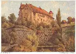 x06084; Nürnberg, Burg von Westen. Nach einem Originalgemälde von Ludwi Mössler.