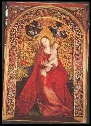 x06384; Colmar. Cathedrale SaintMartin. La Virge au Buisson de Roses. Chefd´oeuvre de Schongauer.