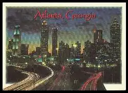 x06423; Atlanta. Georgia. As the sun goes down the lights come on in Georgia.