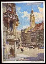 x06616; München. Marienplatz und Alter Peter. Sonderausgaben zum 18 Deutschen Stenografentag 1956.