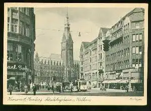 x06898; Hamburg. Hansestadt. Mönckebergstrasse und Rathaus.
