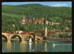 x07240; Heidelberg Alte Brücke und Schloss.