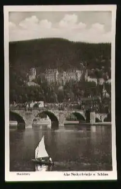 x07264; Heidelberg. Alte Neckarbrücke u. Schloss.