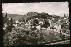 x07350; Bad Kreuznach. Blick auf Kreuzenburg u. Ellerbachmündung.