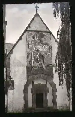 x07612; Glottertal (Schwarzwald) Chrisfophorus Mosaik an der Kirche.