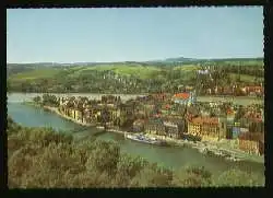 x07729; Passau. Blick über die Altstadt und Hafenpartie.