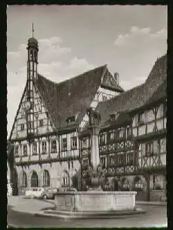 x08020; Forchheim/Off. Kriegerbrunnen mit dem schönen Fachwerkrathaus.