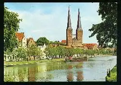 x08395; Lubeck.Partie an der Obertrave mit Dom.