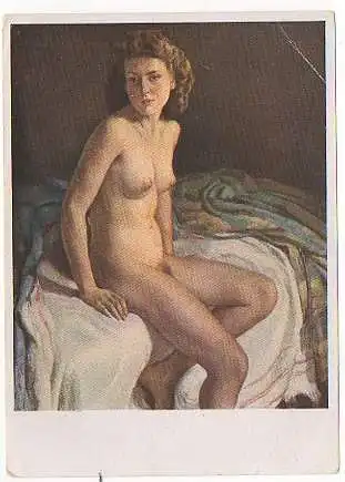 x08557; Große Berliner Kunstausstellung 1942. Blondine auf Weiß und Blau