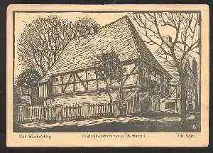 x08996; Bad Schmiedeberg. Originalholzschnitt von H.M. Bungter: Die Keller.