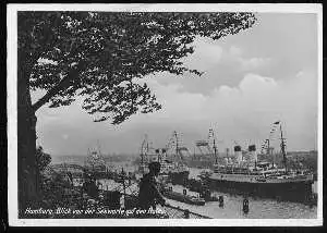 x09070; Hamburg. Blick von der Seewarte auf den Hafen.