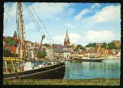 x09196; Flensburg. Blick auf Hafen und Marienkirche.