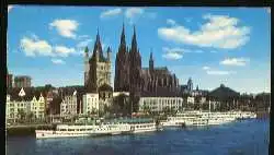 x09976; Köln. Rheinufer mit Dom und Groß St. Martin.