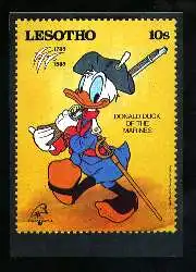 x10527; Lesotho.Donald Duck of the Marines. Walt Disney Company.