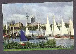 x10592; Hamburg. Außenalster mit Fernsehturm.