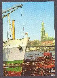 x10825; Hamburg. Hafen und St. Michaeliskirche.